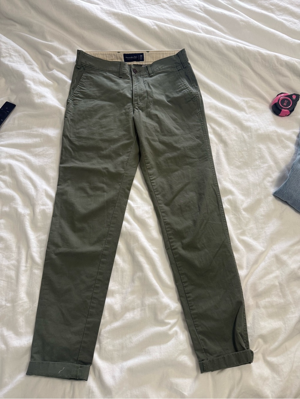 Abercrombie & Fitch Olive Green Slim Chino Pants